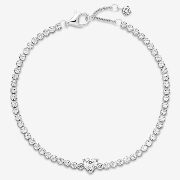 Pandora Tennis Bracelet with Heart - Picture 1 of 6
